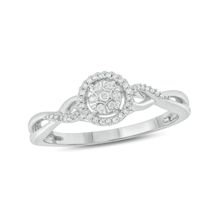 1/10 ct. t.w. Diamond Twist Promise Ring In Sterling Silver