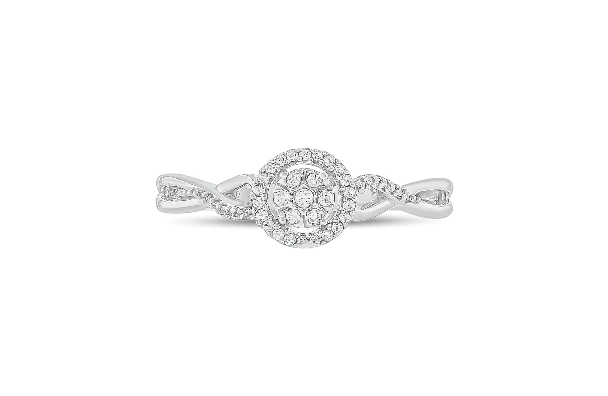 1/10 ct. t.w. Diamond Twist Promise Ring In Sterling Silver