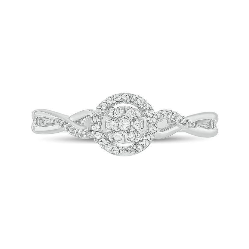 1/10 ct. t.w. Diamond Twist Promise Ring In Sterling Silver