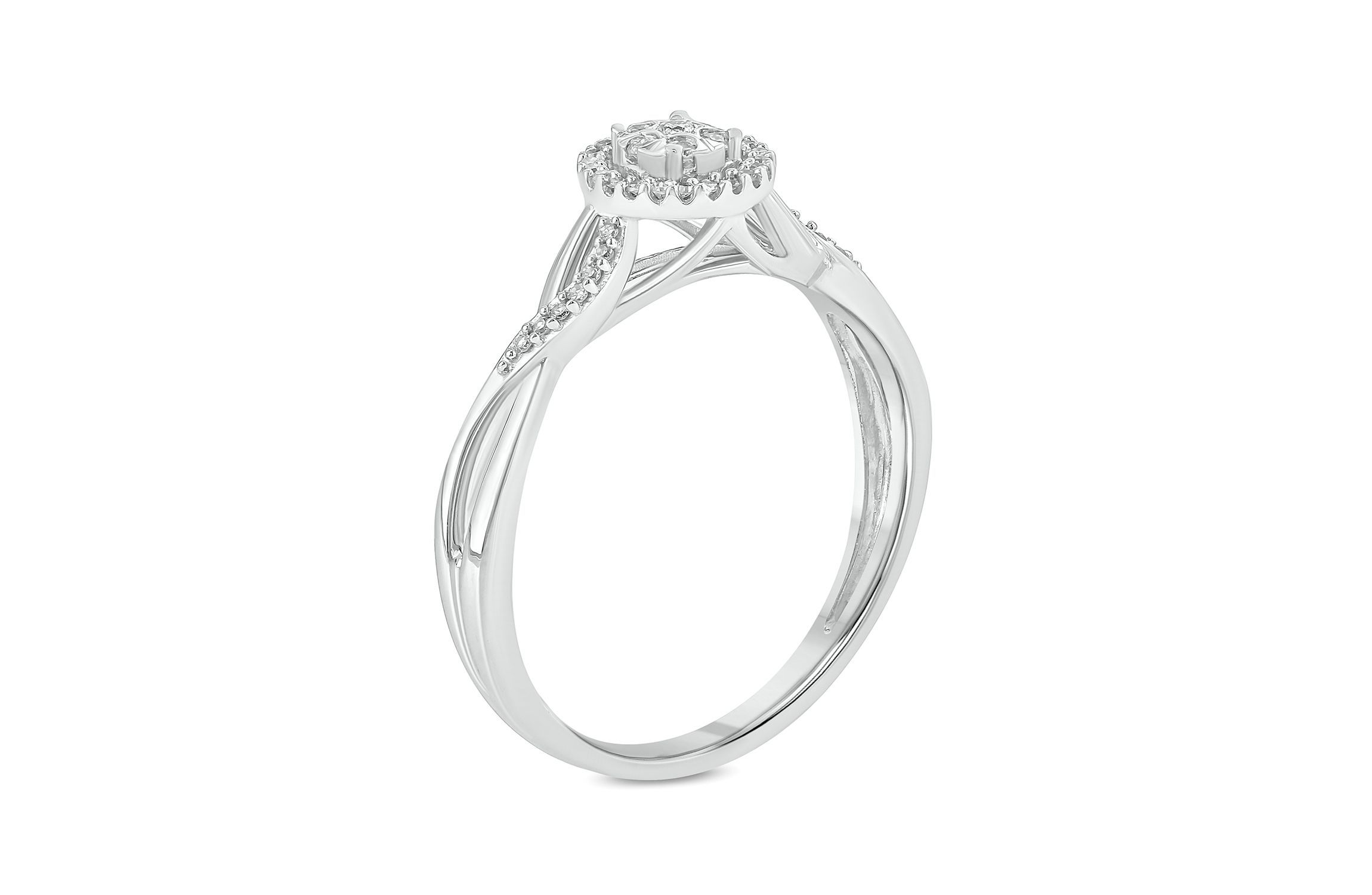 1/10 ct. t.w. Diamond Twist Promise Ring In Sterling Silver