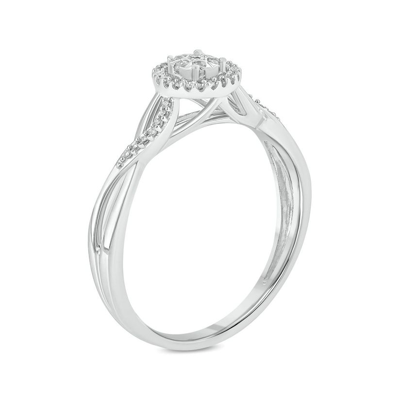 1/10 ct. t.w. Diamond Twist Promise Ring In Sterling Silver