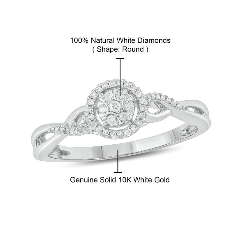 1/10 ct. t.w. Diamond Twist Promise Ring In Sterling Silver