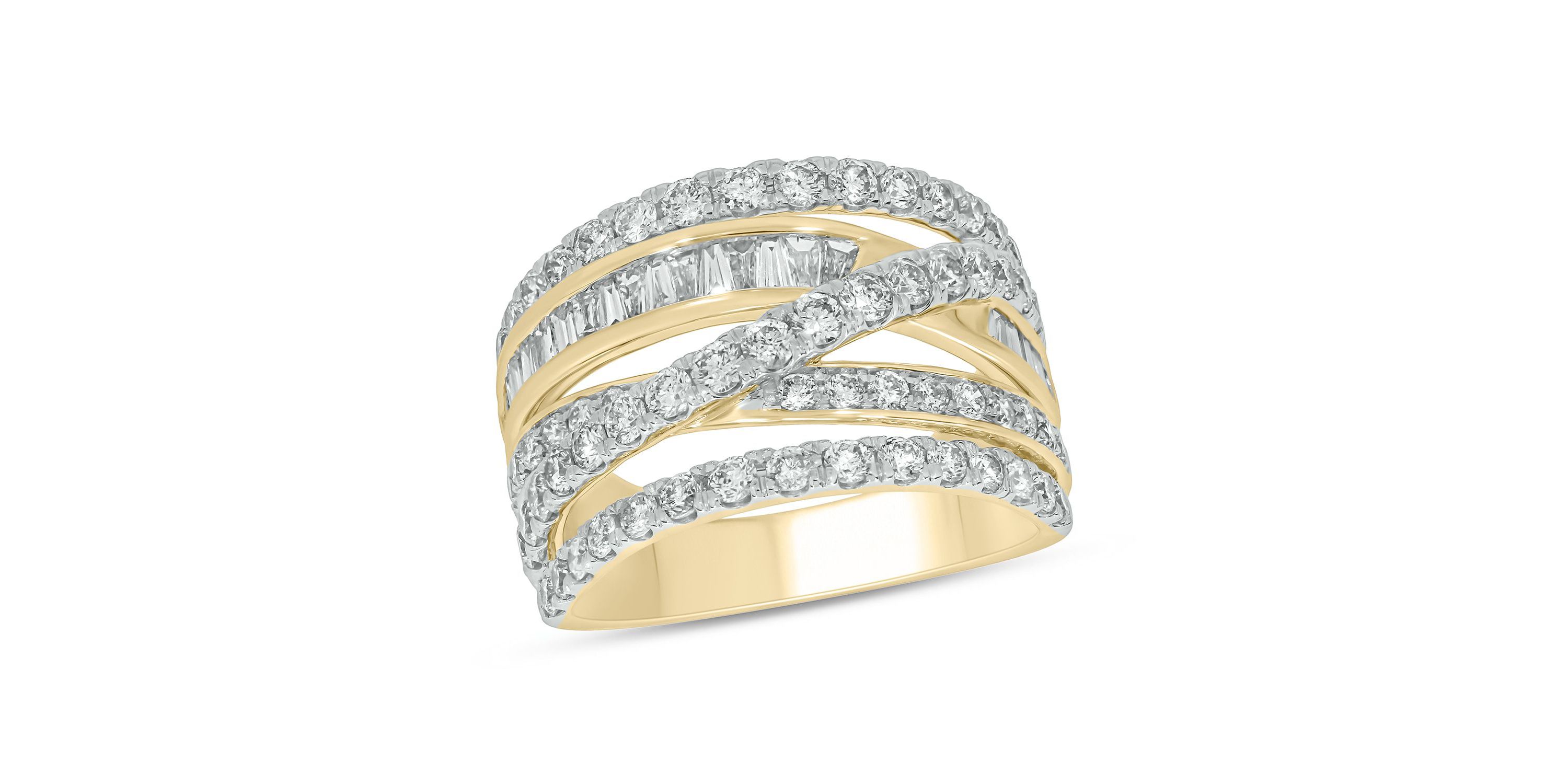 2.0 ct.t.w White Diamond Criss Cross Ring in 14K Gold