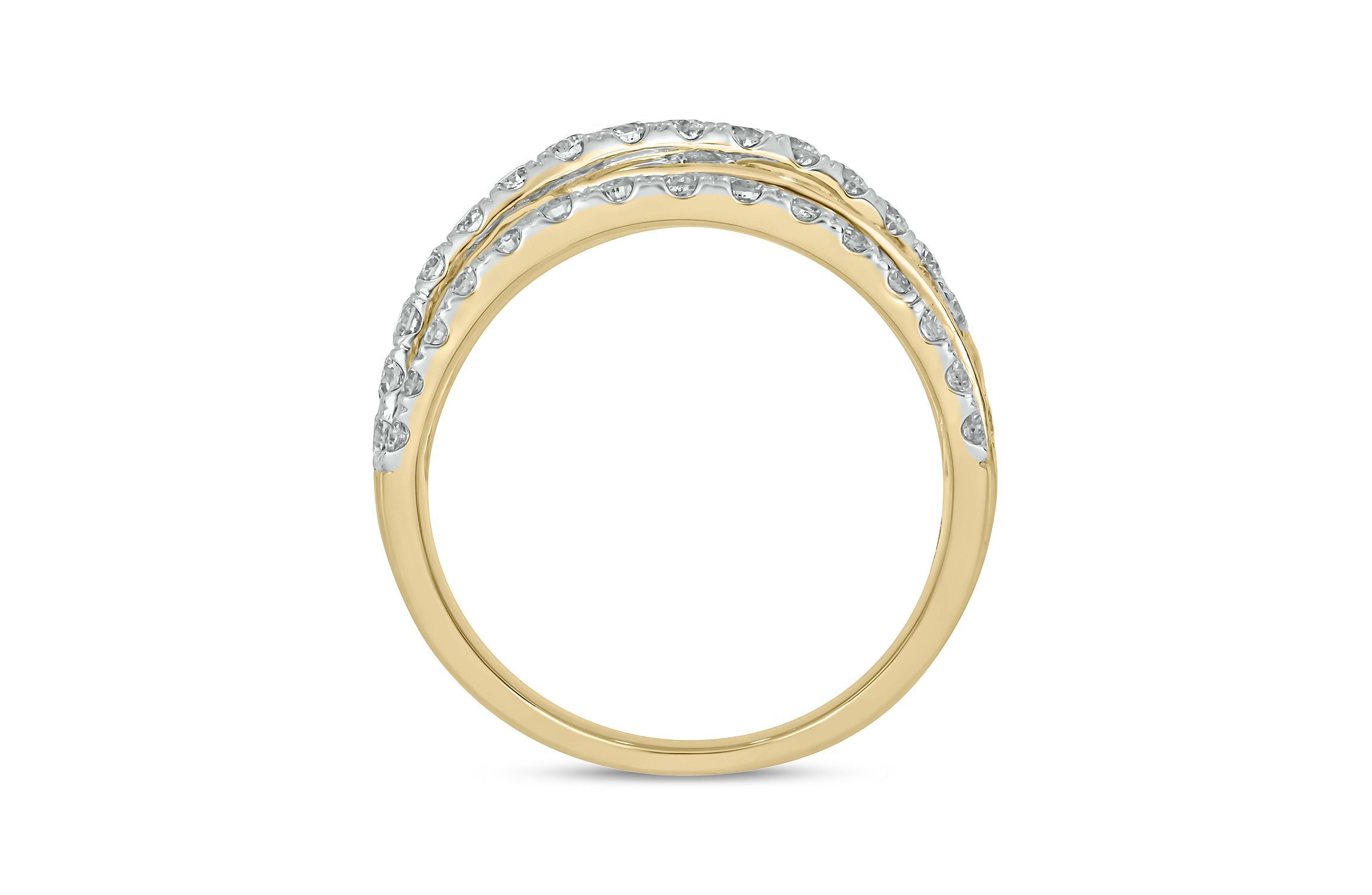 2.0 ct.t.w White Diamond Criss Cross Ring in 14K Gold