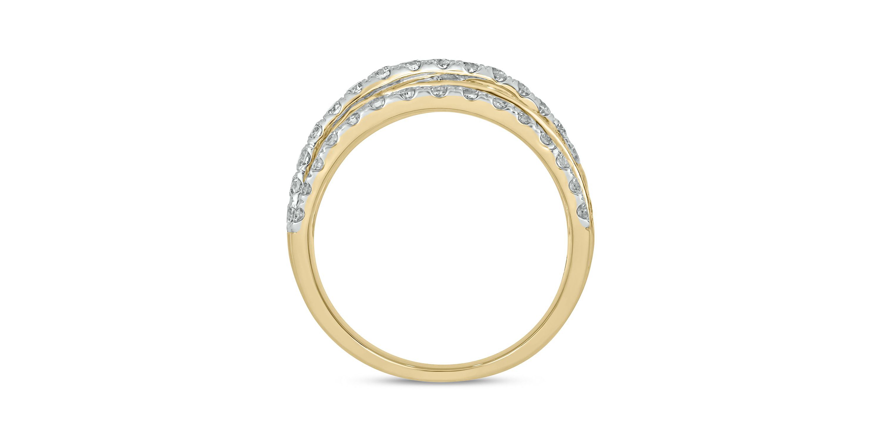 2.0 ct.t.w White Diamond Criss Cross Ring in 14K Gold
