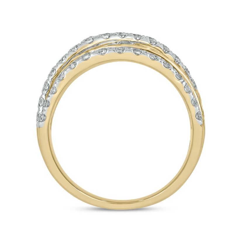 2.0 ct.t.w White Diamond Criss Cross Ring in 14K Gold