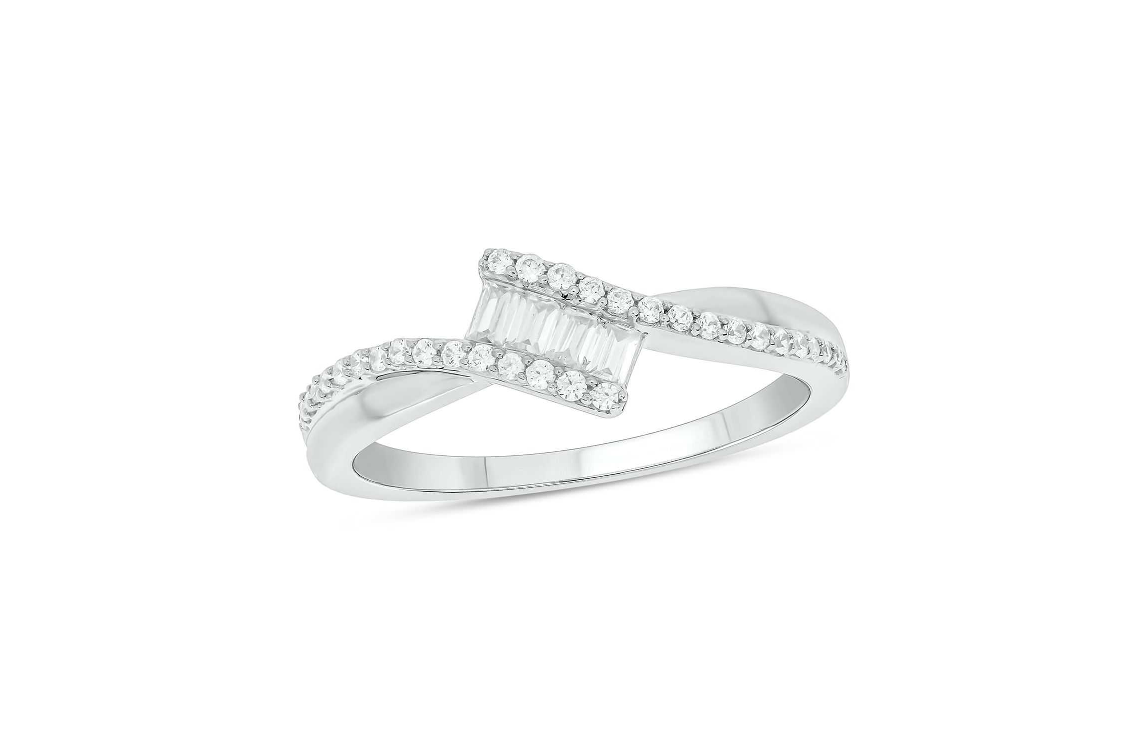 1/4 ct.t.w White Diamond Beautiful Bypass Ring in 14K Gold