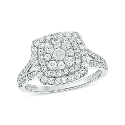 Belk & Co 1/3 Ct.t.w Natrual White Diamond Cushion Shaped Cocktail Ring In 10K Gold