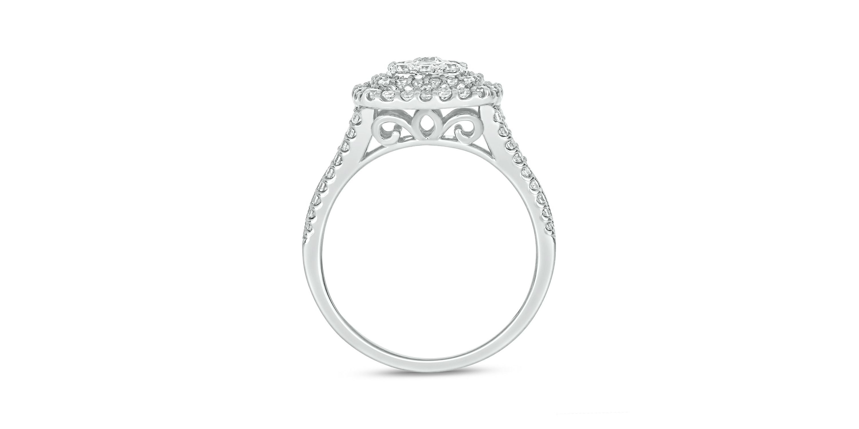 1/3 ct.t.w Natrual White Diamond Cushion Shaped Cocktail Ring in 10K Gold