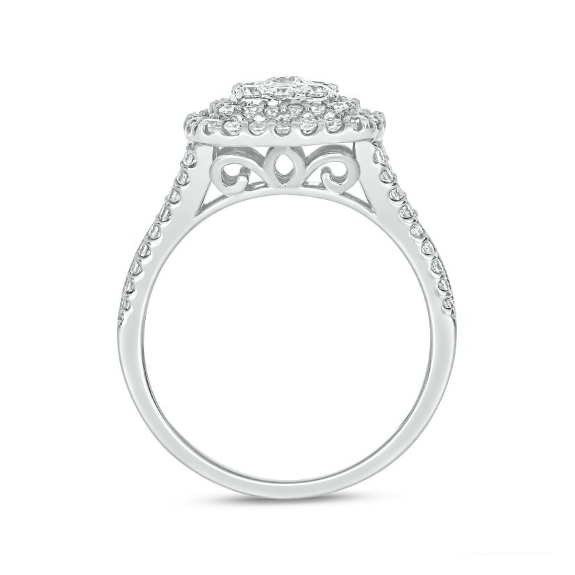 1/3 ct.t.w Natrual White Diamond Cushion Shaped Cocktail Ring in 10K Gold
