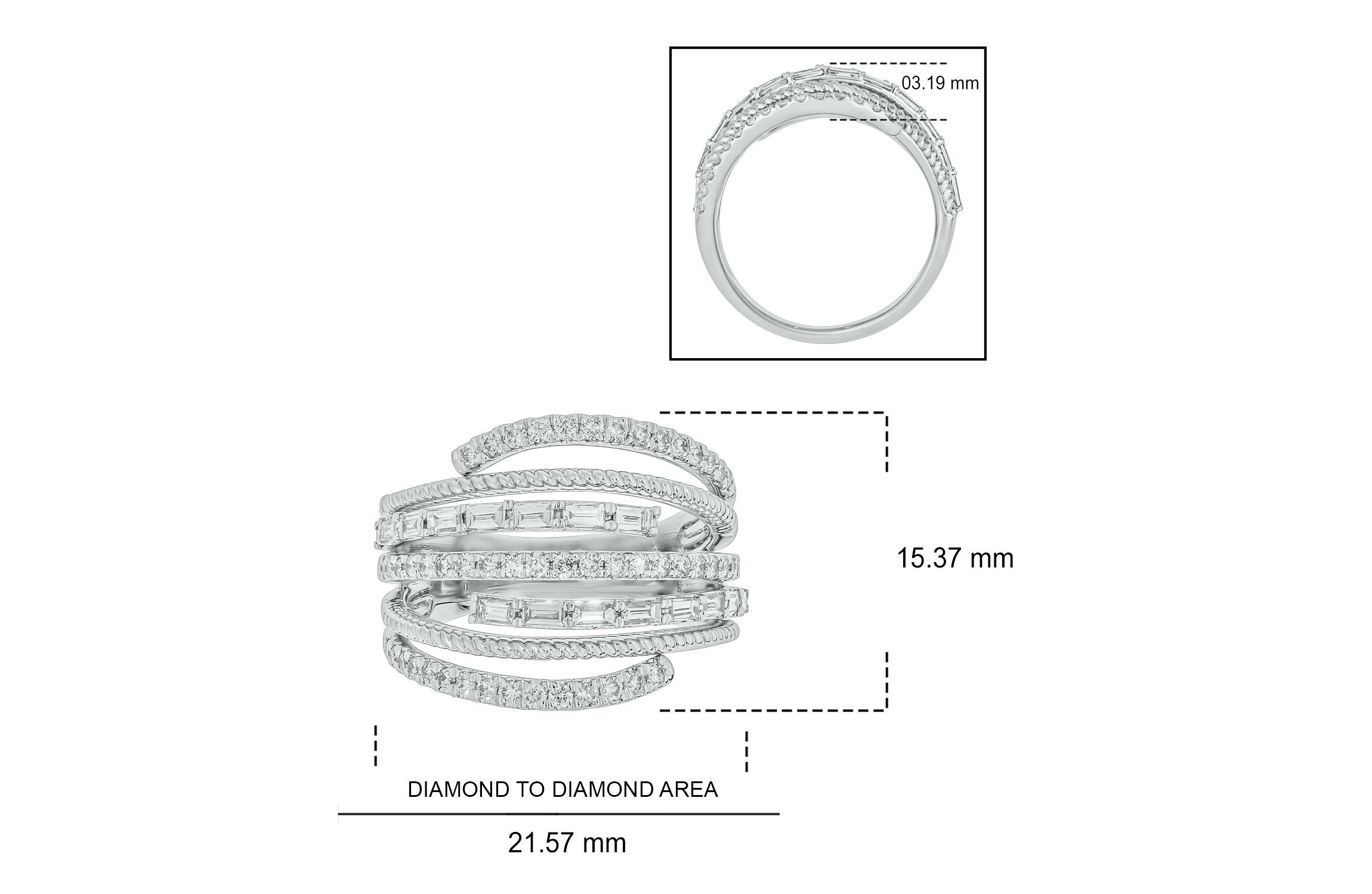 1.0 ct.t.w White Diamond Stunning Fashion Ring in 14K Gold