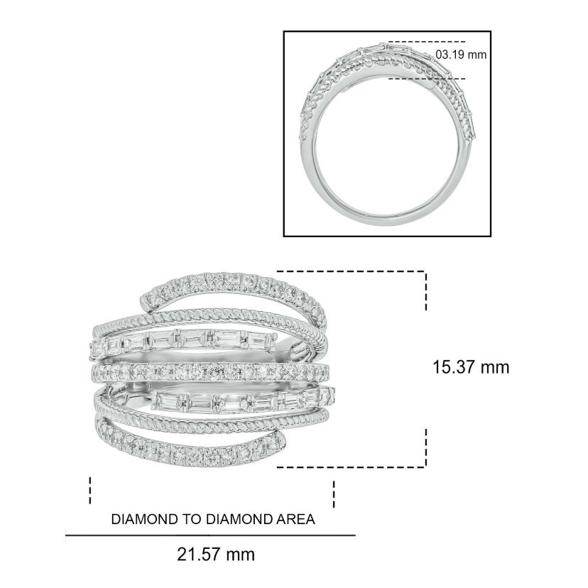 1.0 ct.t.w White Diamond Stunning Fashion Ring in 14K Gold