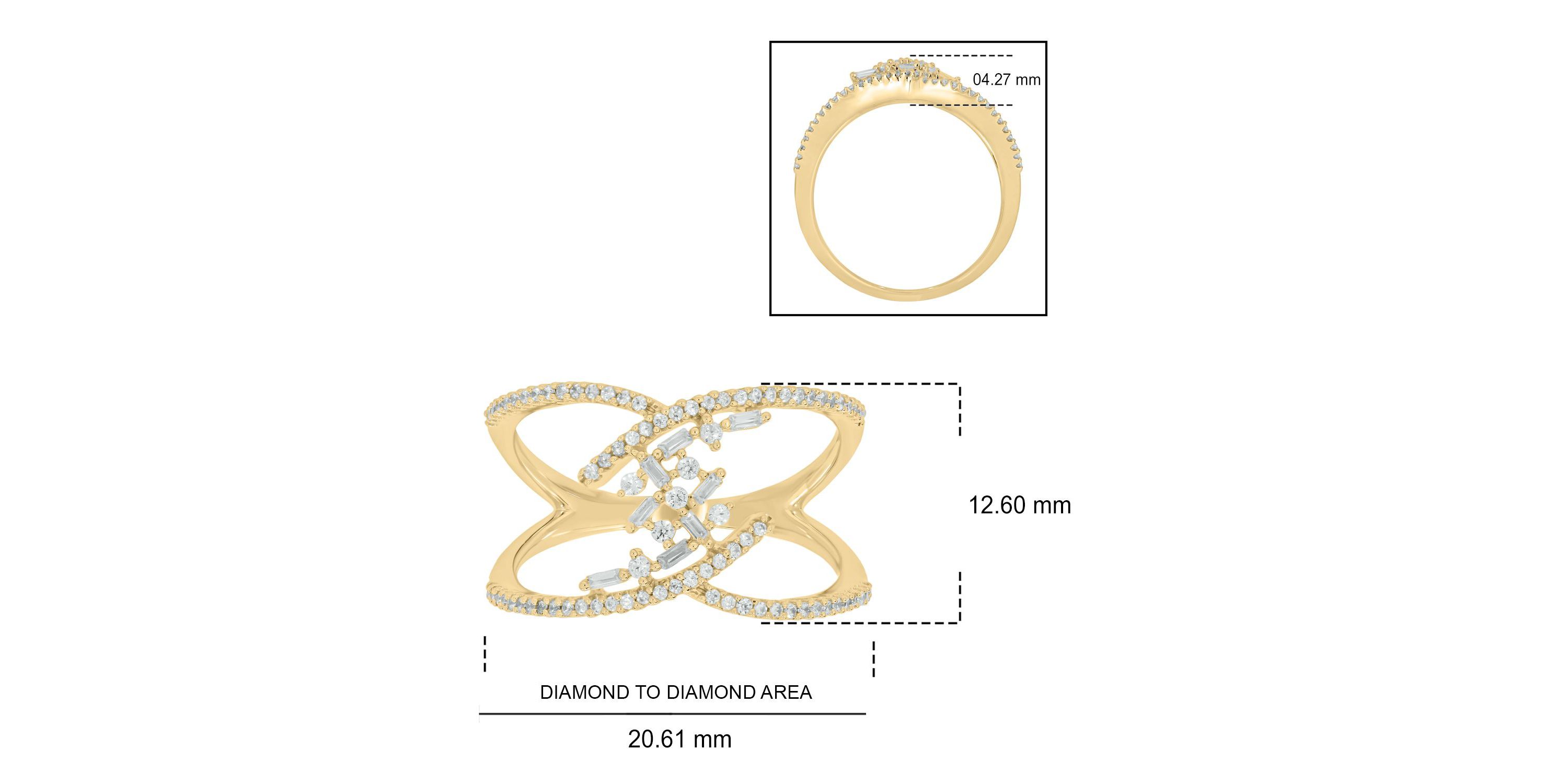 1/3 ct.t.w Natrual White Diamond Chevron Ring in 10K Gold