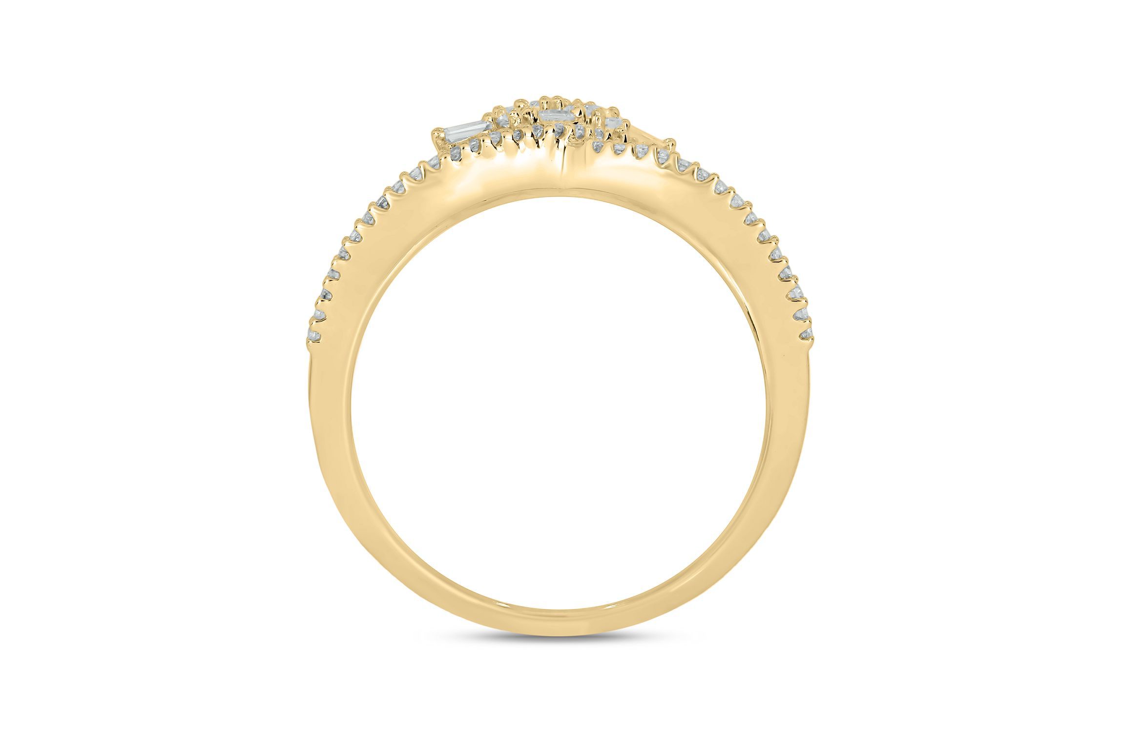 1/3 ct.t.w Natrual White Diamond Chevron Ring in 10K Gold