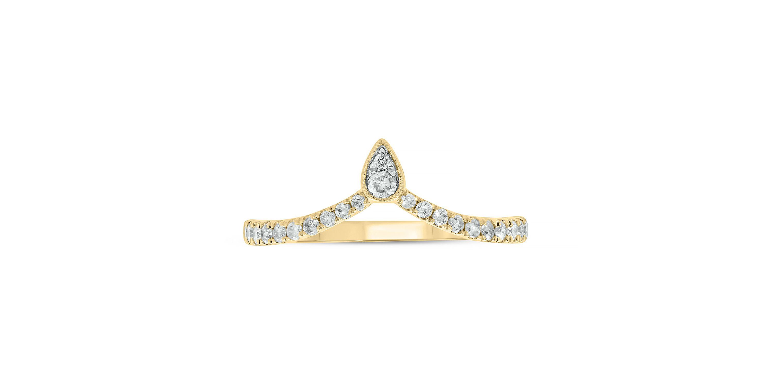 1/4 ct.t.w White Diamond Chevron Anniversary Ring  in 14K Gold