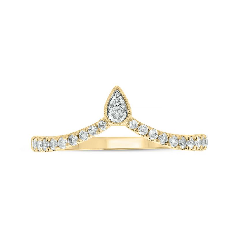 1/4 ct.t.w White Diamond Chevron Anniversary Ring  in 14K Gold