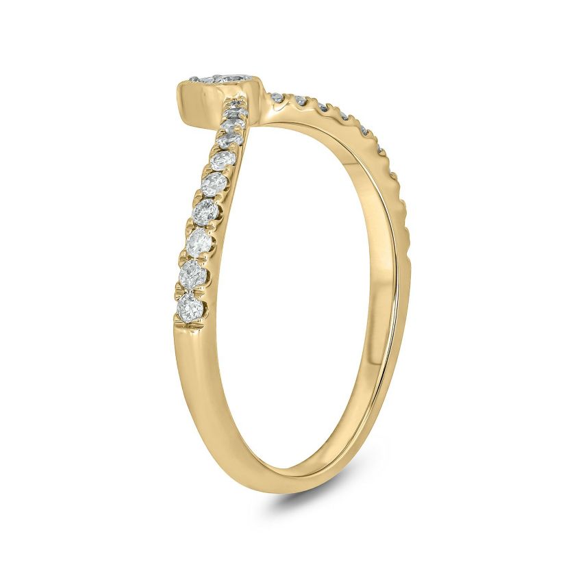 1/4 ct.t.w White Diamond Chevron Anniversary Ring  in 14K Gold
