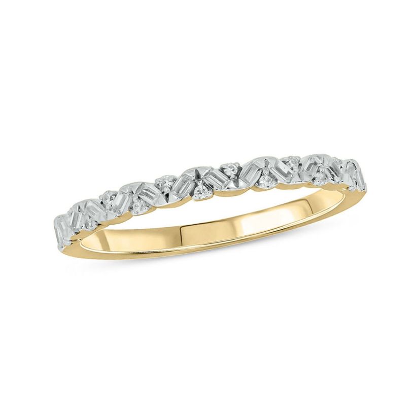 1/5 ct.t.w White Diamond Studded Anniversary Ring  in 14K Gold