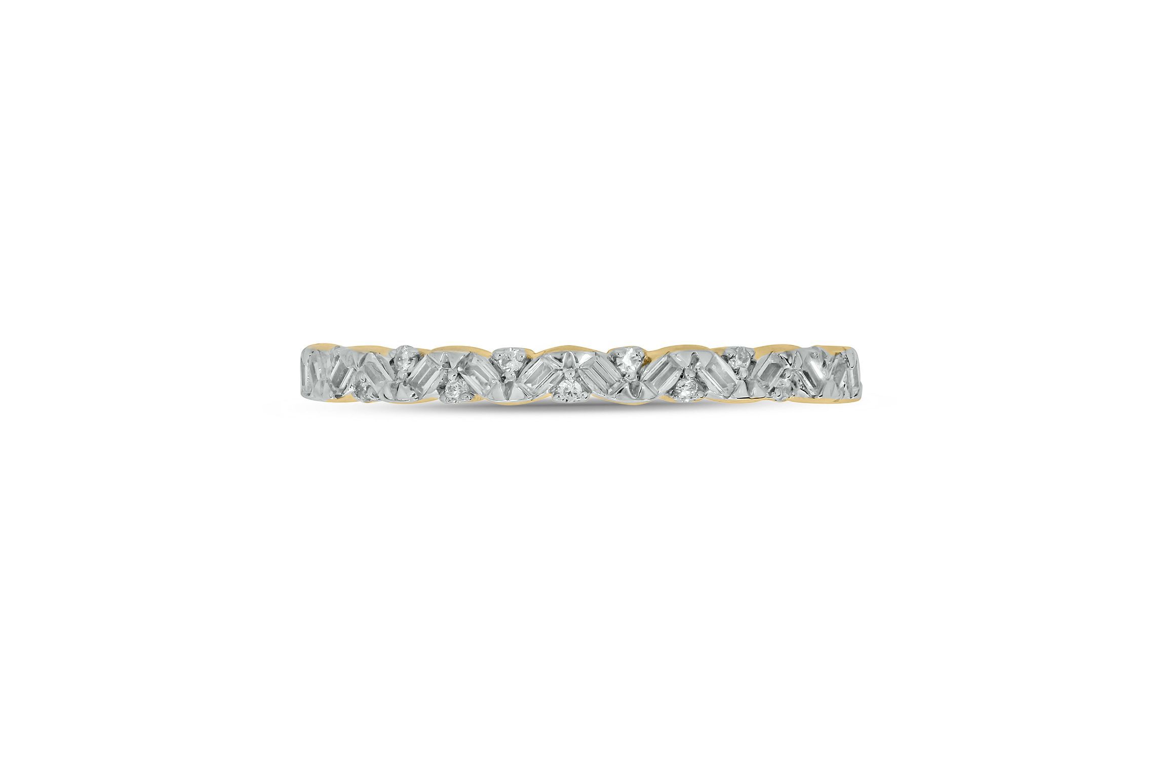 1/5 ct.t.w White Diamond Studded Anniversary Ring  in 14K Gold
