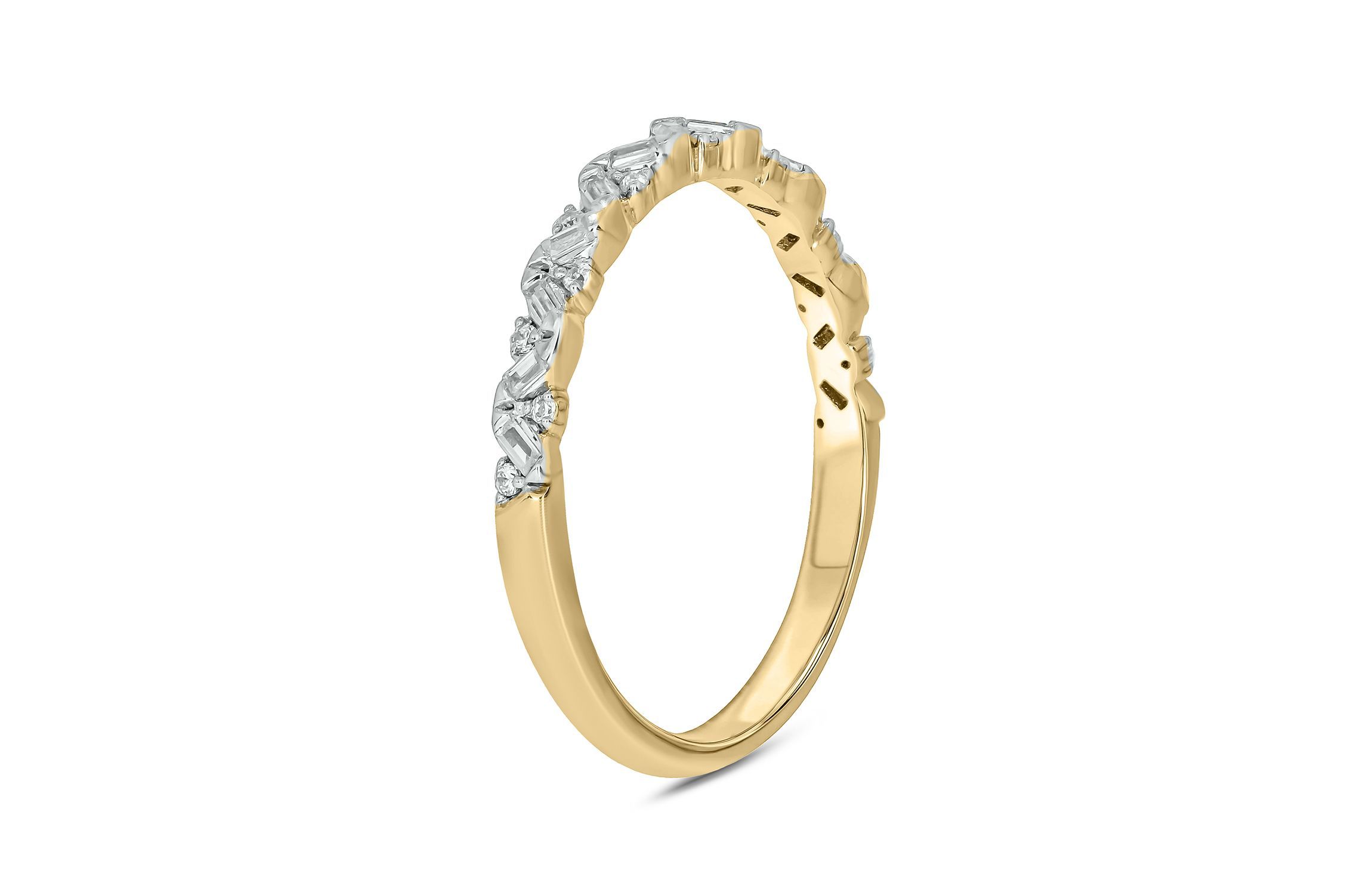 1/5 ct.t.w White Diamond Studded Anniversary Ring  in 14K Gold