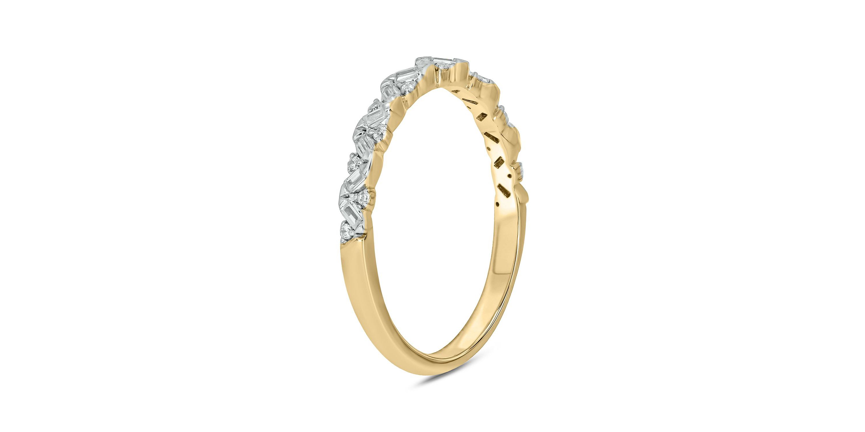 1/5 ct.t.w White Diamond Studded Anniversary Ring  in 14K Gold