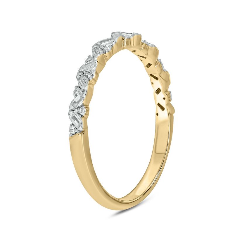 1/5 ct.t.w White Diamond Studded Anniversary Ring  in 14K Gold