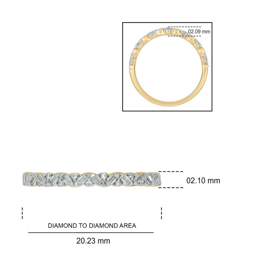 1/5 ct.t.w White Diamond Studded Anniversary Ring  in 14K Gold