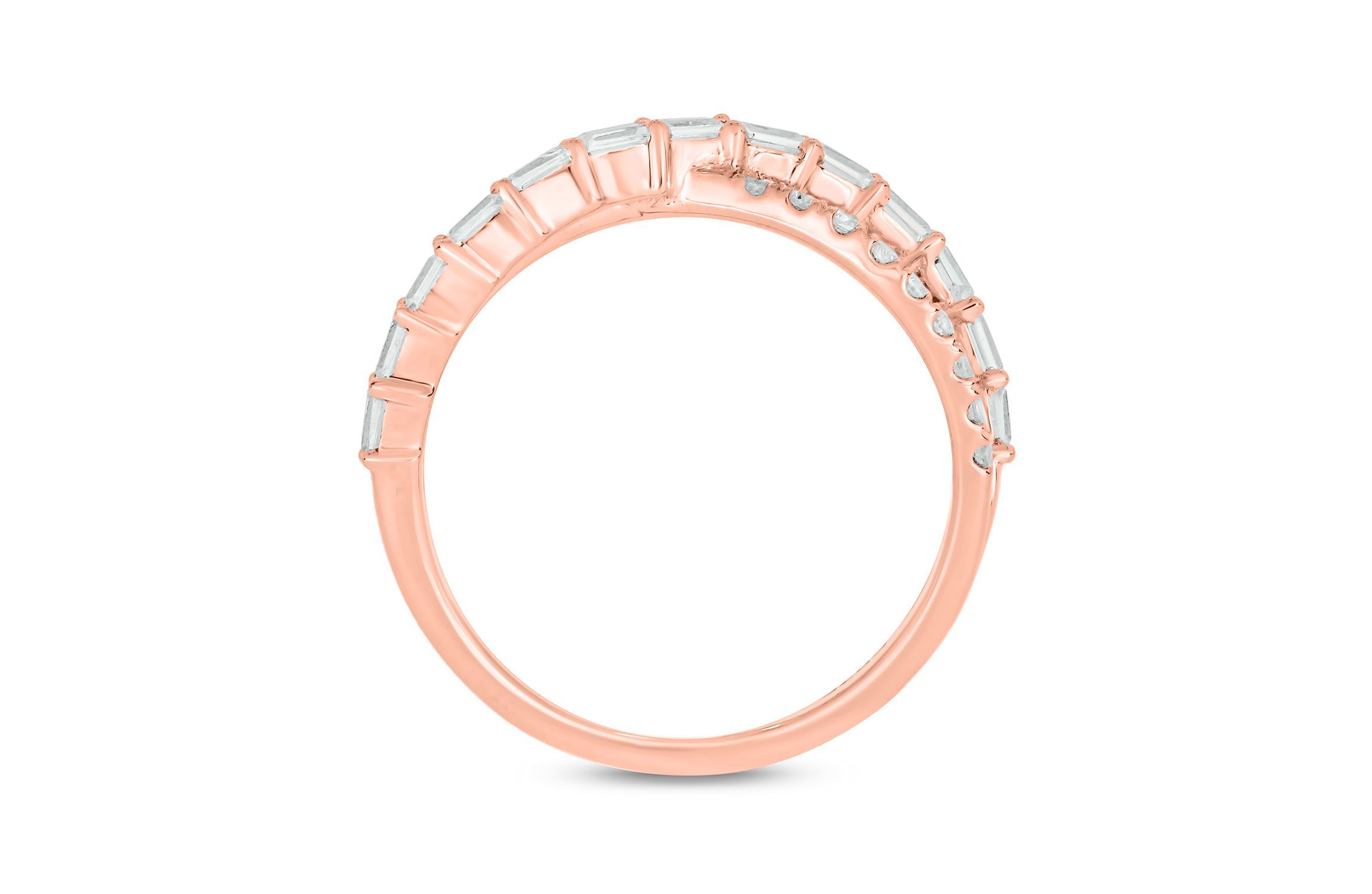 1/2 ct.t.w White Diamond Ciss-Cross Ring in 14K Gold