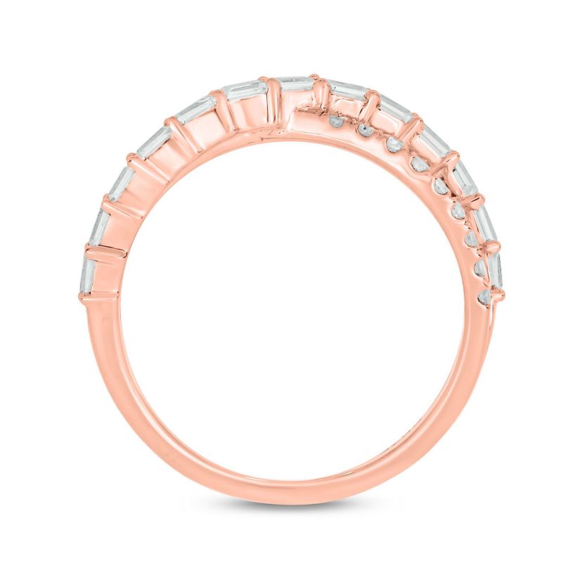1/2 ct.t.w White Diamond Ciss-Cross Ring in 14K Gold