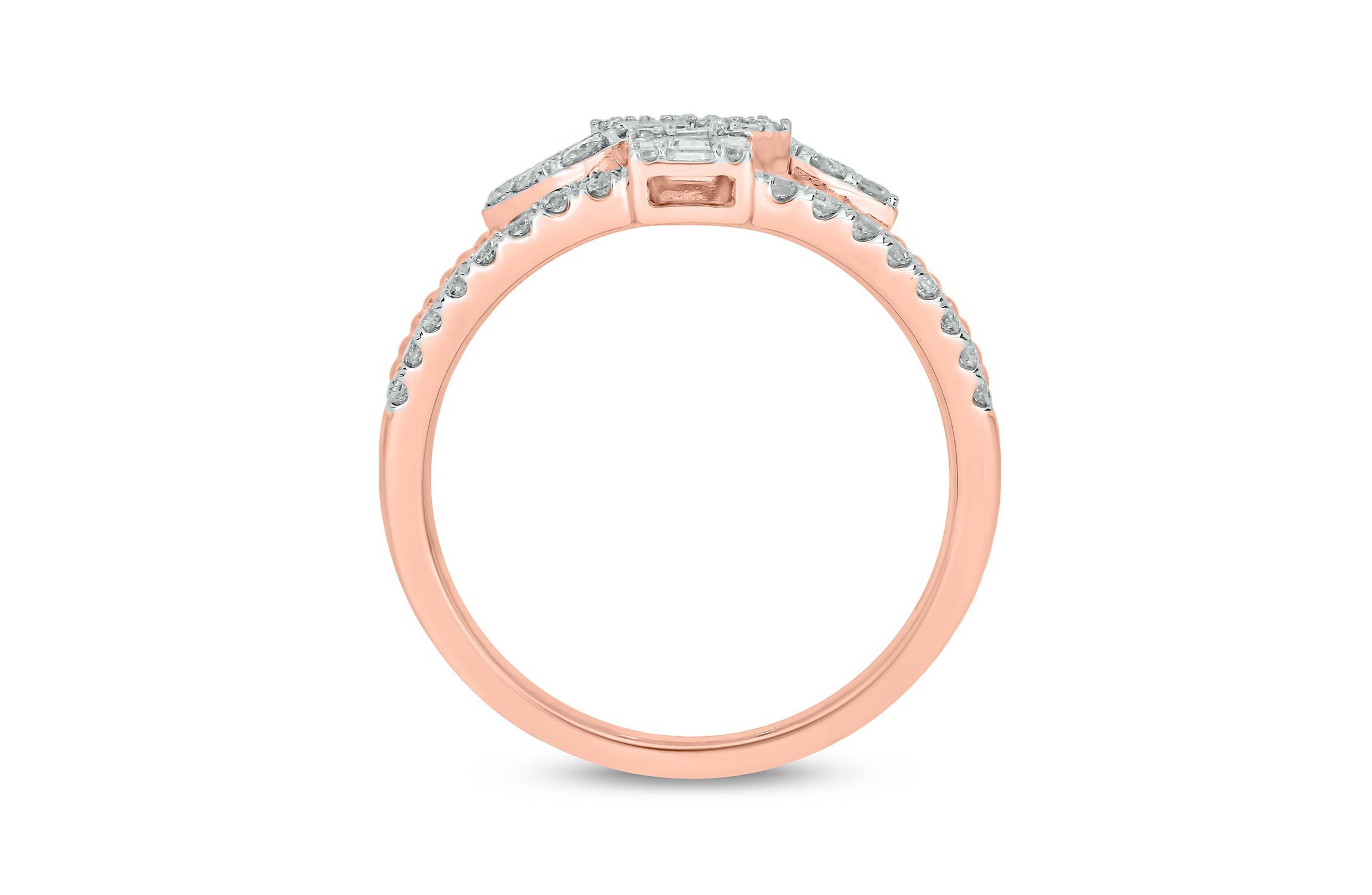1.0 ct.t.w White Diamond Cocktail 4 Stoned Ring in 14K Gold