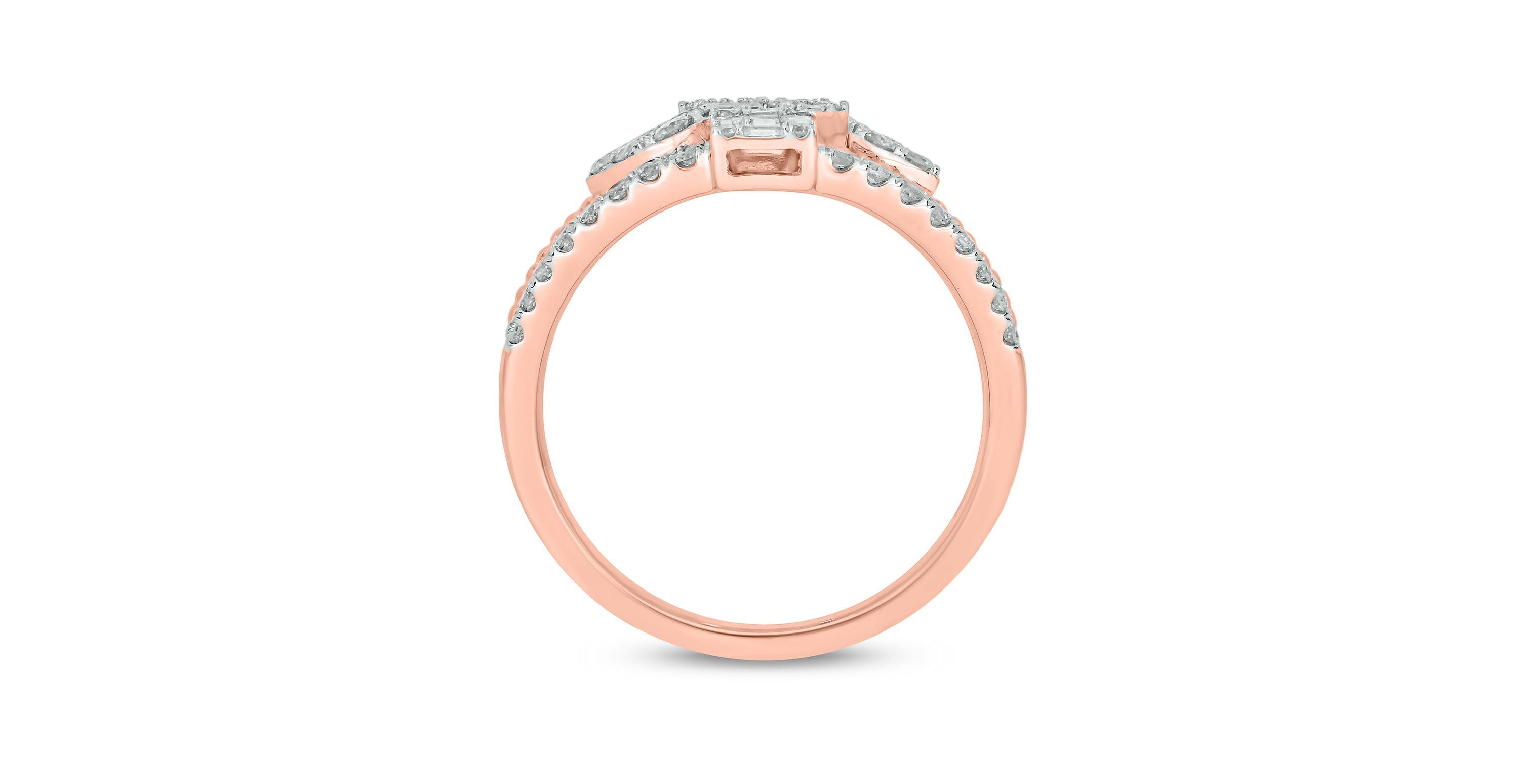 1.0 ct.t.w White Diamond Cocktail 4 Stoned Ring in 14K Gold