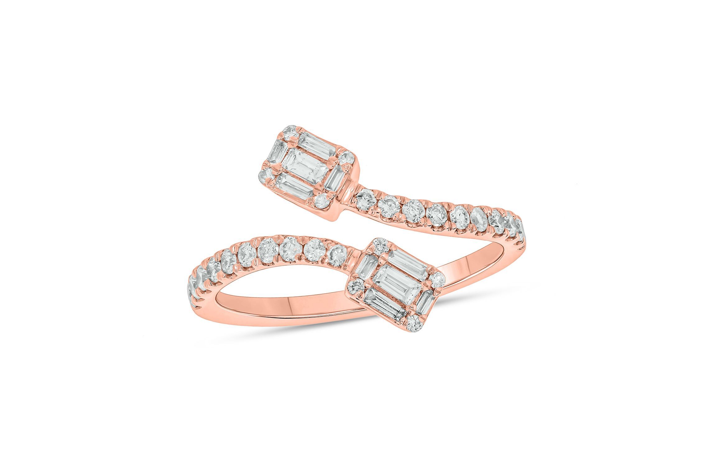1/2 ct.t.w White Diamond Dainty Open Adjustable Ring in 14K Gold
