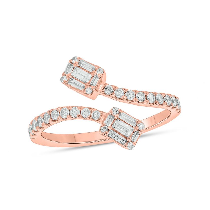 1/2 ct.t.w White Diamond Dainty Open Adjustable Ring in 14K Gold