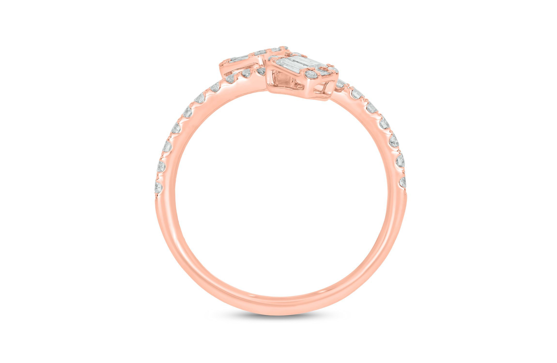 1/2 ct.t.w White Diamond Dainty Open Adjustable Ring in 14K Gold