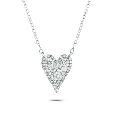 Belk & Co 1/4 ct. t.w White Diamond Heart Shape Pendant Necklace in 10K Gold -  0686557624403