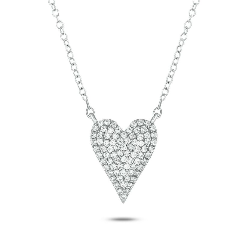 1/4 ct. t.w White Diamond Heart Shape Pendant Necklace in 10K Gold