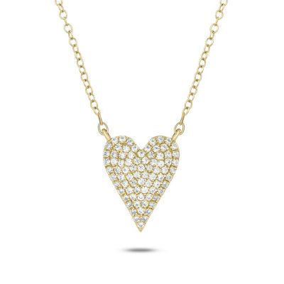 Belk & Co 1/4 Ct. T.w White Diamond Heart Shape Pendant Necklace In 10K Gold, Yellow, 18 In -  0686557624410