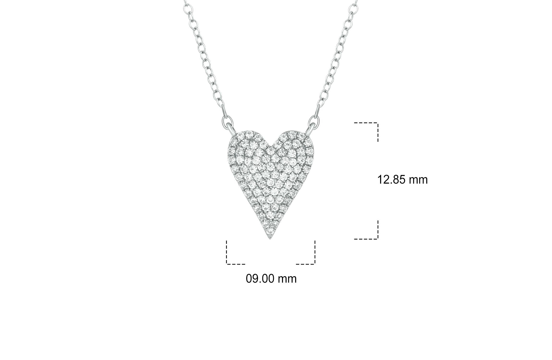 1/4 ct. t.w White Diamond Heart Shape Pendant Necklace in 10K Gold