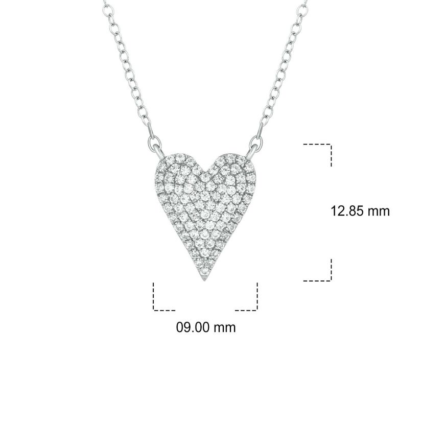 1/4 ct. t.w White Diamond Heart Shape Pendant Necklace in 10K Gold