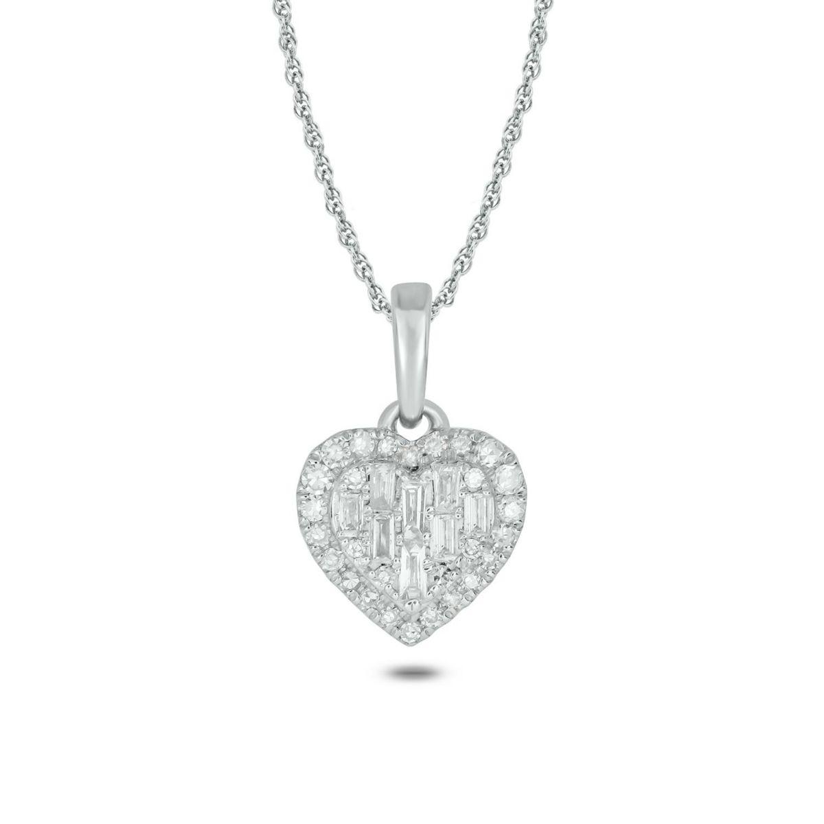 1/6 ct. t.w White Diamond Studded Heart Pendant in 10K Gold
