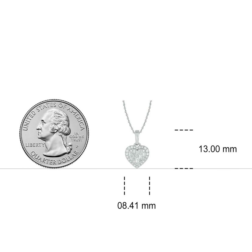 1/6 ct. t.w White Diamond Studded Heart Pendant in 10K Gold