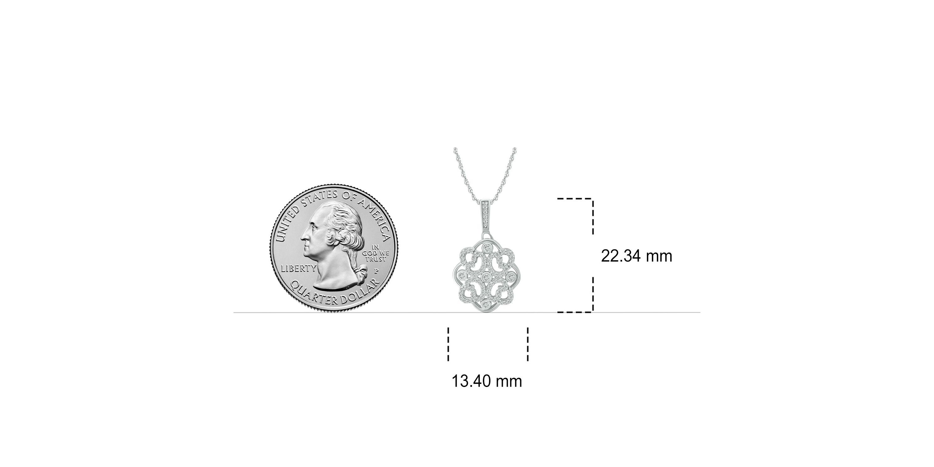 1/4 ct. t.w Natrual White Diamond Floral Designed Pendant Necklace in 10K Gold