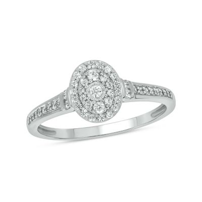Belk & Co 1/4 Ct.t.w White Natrual Diamond Cluster Promise Ring In 10K Gold
