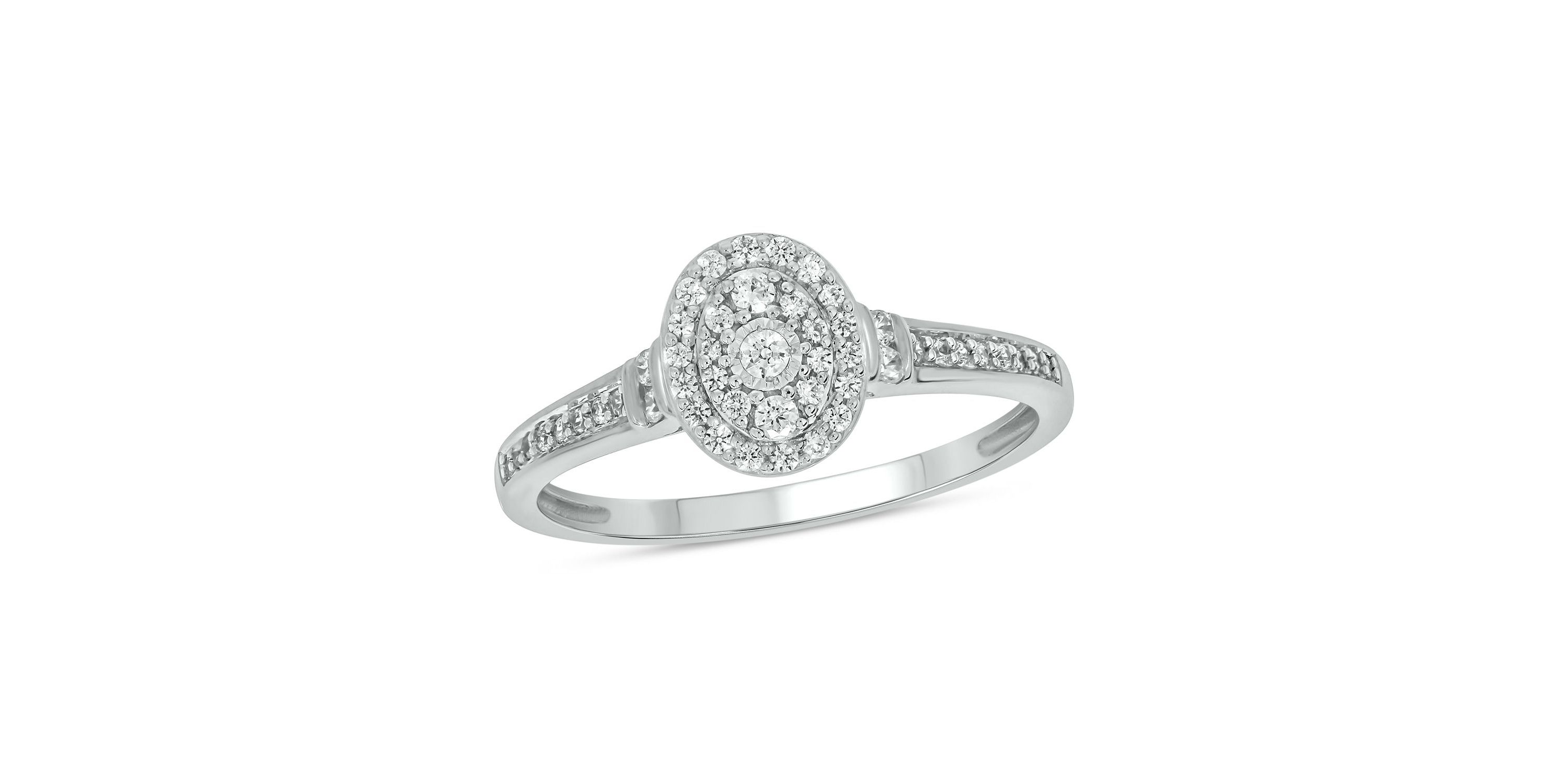 1/4 ct.t.w White Natrual Diamond Cluster Promise Ring in 10K Gold