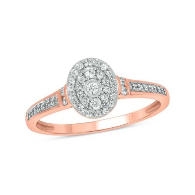 1/4 ct.t.w White Natrual Diamond Cluster Promise Ring 10K Gold