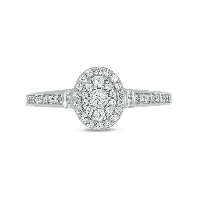1/4 ct.t.w White Natrual Diamond Cluster Promise Ring in 10K Gold
