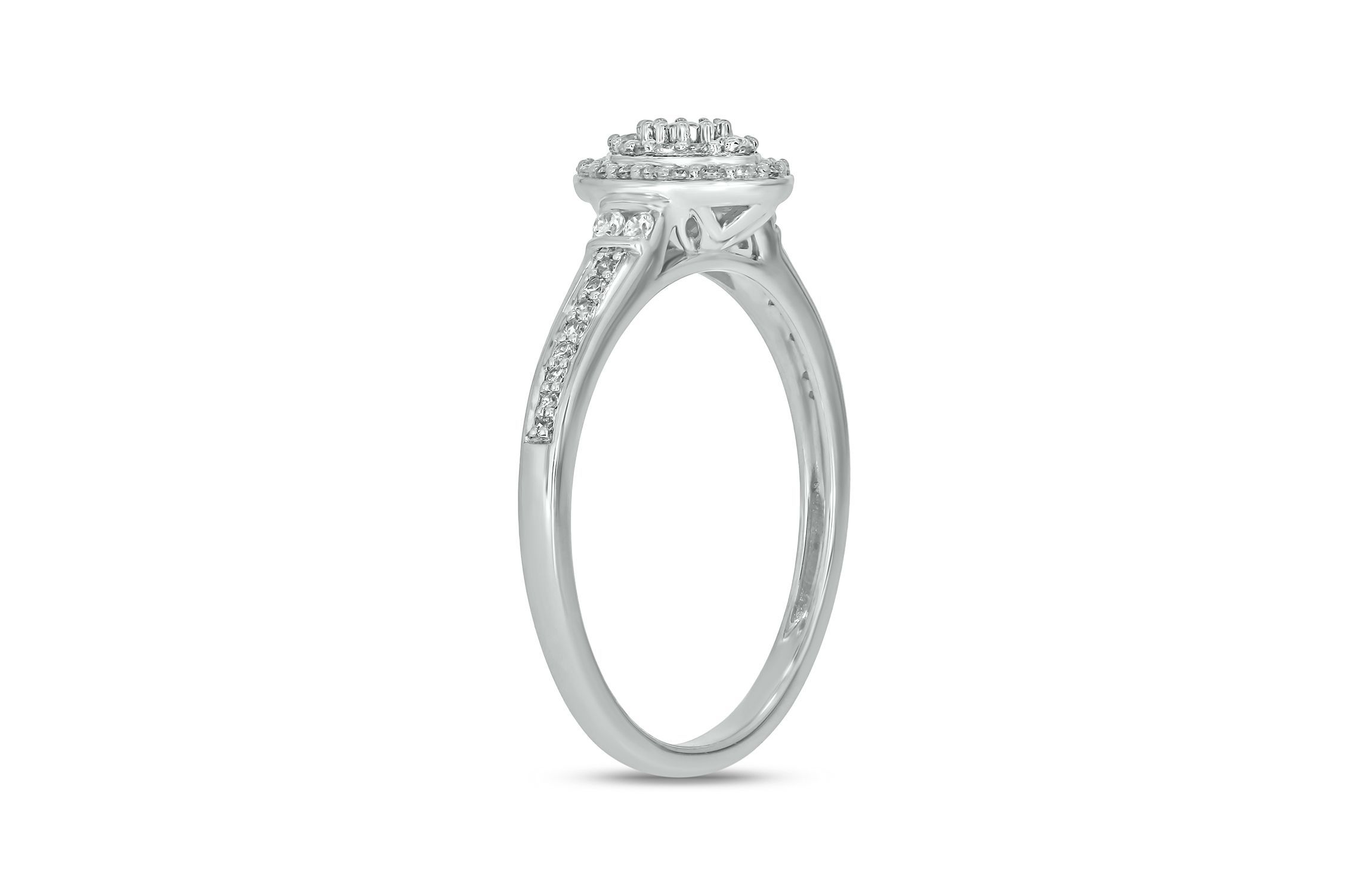 1/4 ct.t.w White Natrual Diamond Cluster Promise Ring in 10K Gold