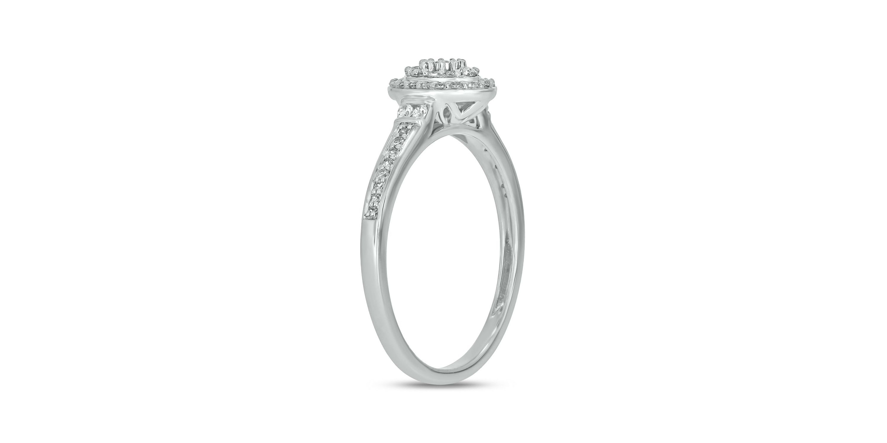 1/4 ct.t.w White Natrual Diamond Cluster Promise Ring in 10K Gold