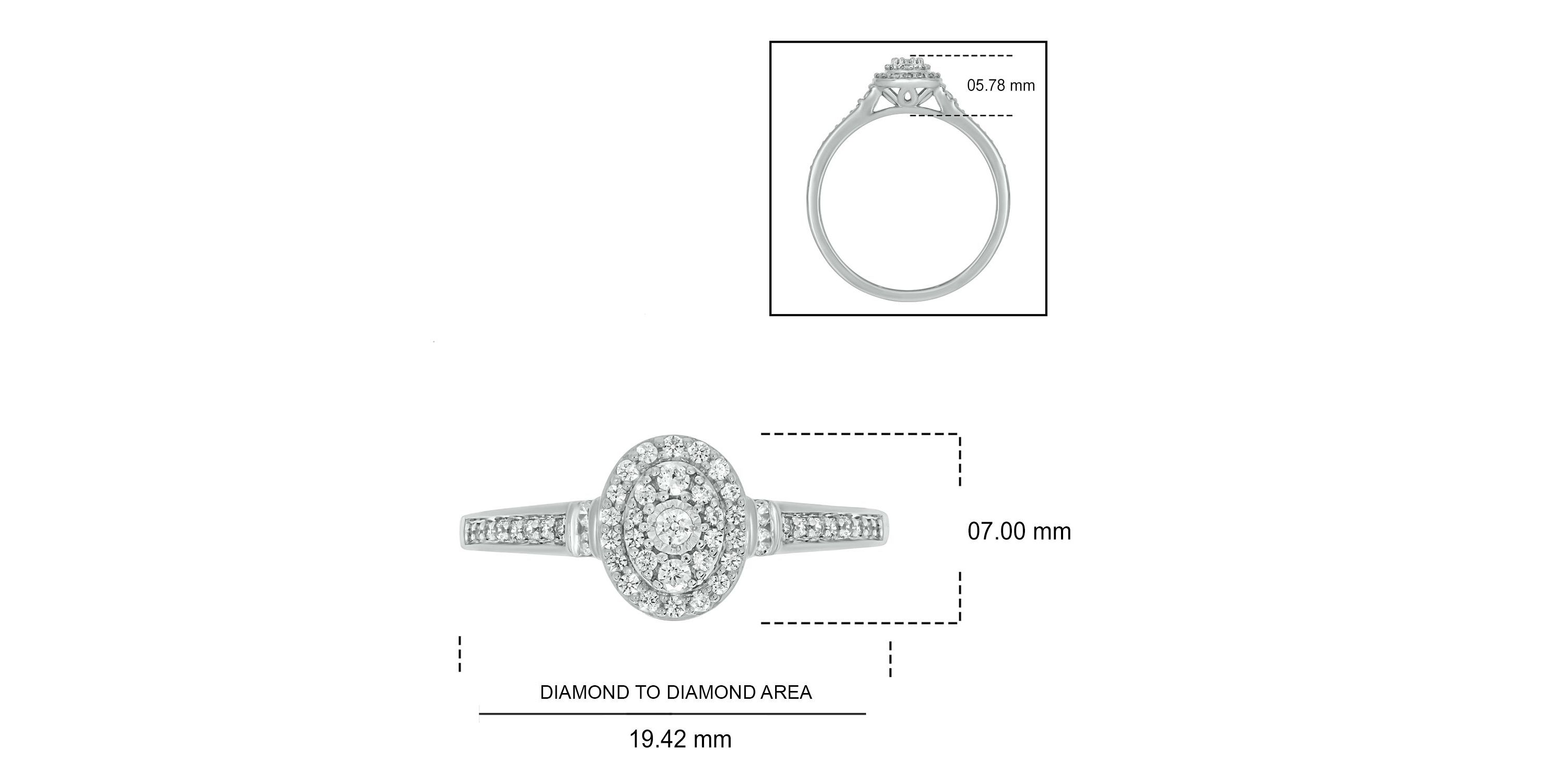 1/4 ct.t.w White Natrual Diamond Cluster Promise Ring in 10K Gold