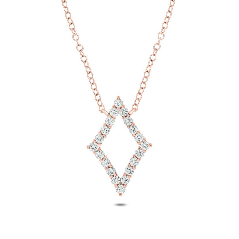 1 1.2 ct. t.w Diamond Rhombus Shape Pendant Necklace For Womens in 14K gold